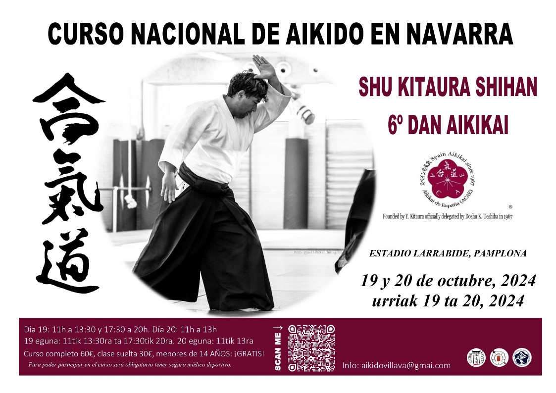 Curso Nacional de Aikido con Shu kitaura. Pamplona 19-10-24